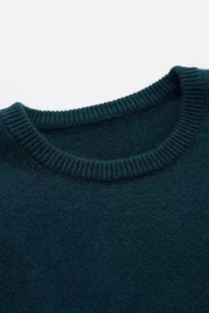 Fibflx Women's Classic Heavyweight 100 Cashmere Crewneck Sweater