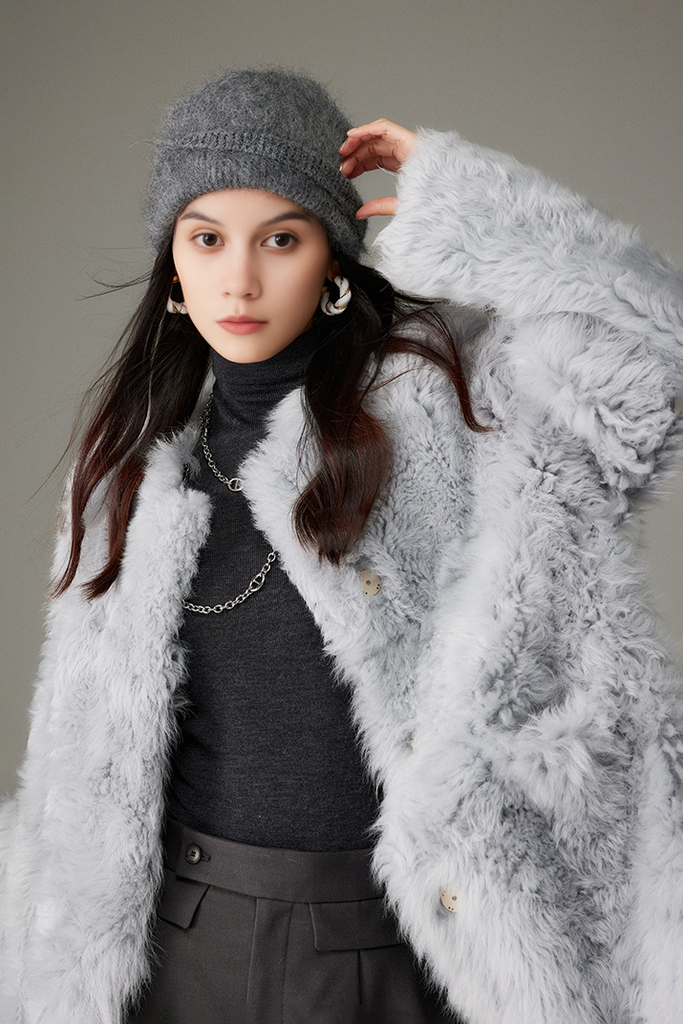 Mid length 2025 shearling coat