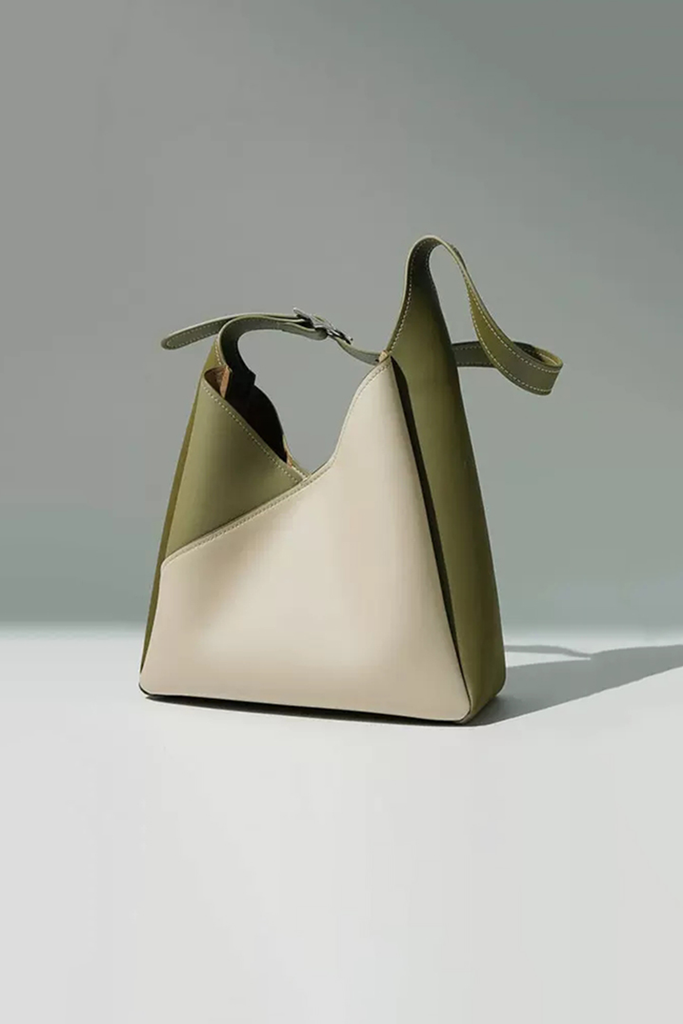 Fibflx Women's Color Block Leather Shoulder Hobo bag