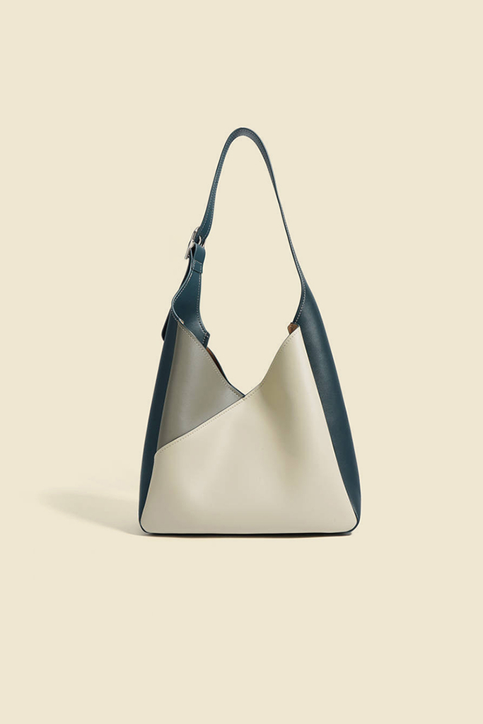 Fibflx Women's Color Block Leather Shoulder Hobo bag