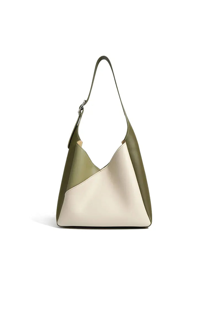 Fibflx Women's Color Block Leather Shoulder Hobo bag