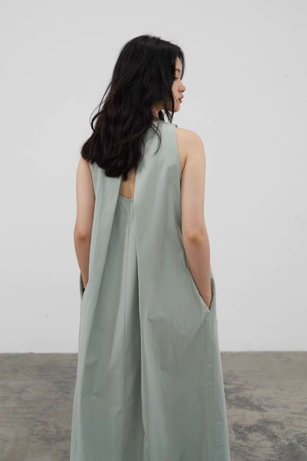 Fibflx Women's Cotton Tank Dress with Pockets