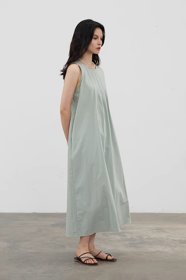 Fibflx Women's Cotton Tank Dress with Pockets