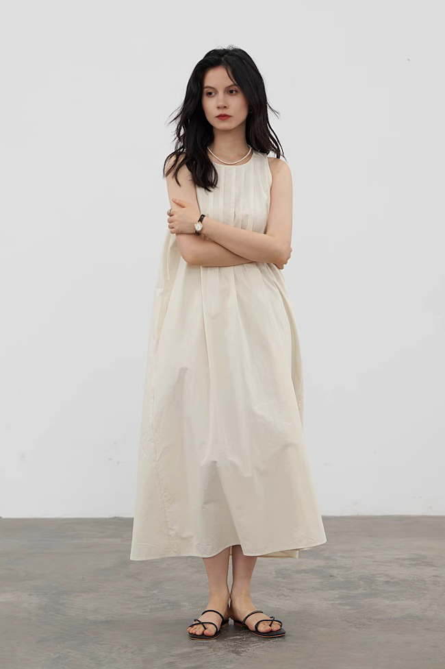 Fibflx Women's Cotton Tank Dress with Pockets