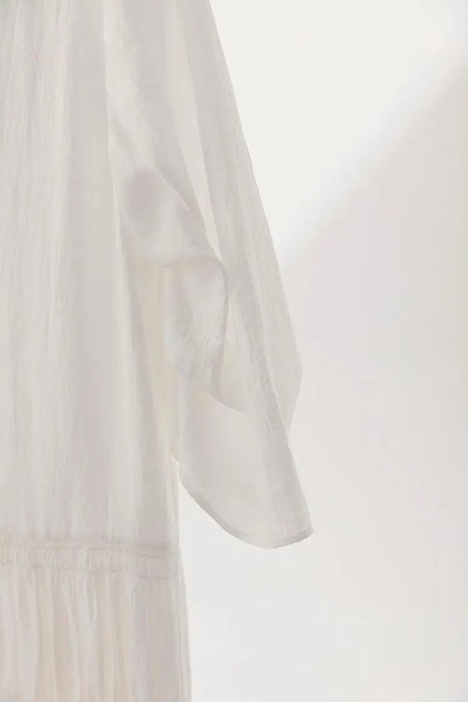 Cotton Tiered Long Sleeve Maxi Dress  Fibflx