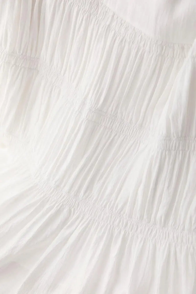 Cotton Tiered Long Sleeve Maxi Dress  Fibflx