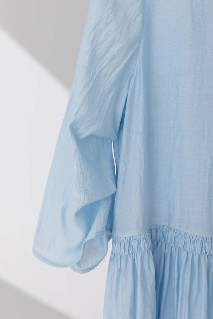 Cotton Tiered Long Sleeve Maxi Dress  Fibflx