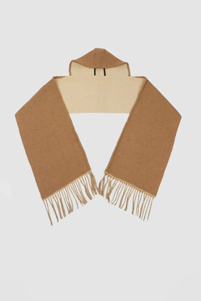 Fibflx Women's Cozy Wool Blend Hooded Scarf