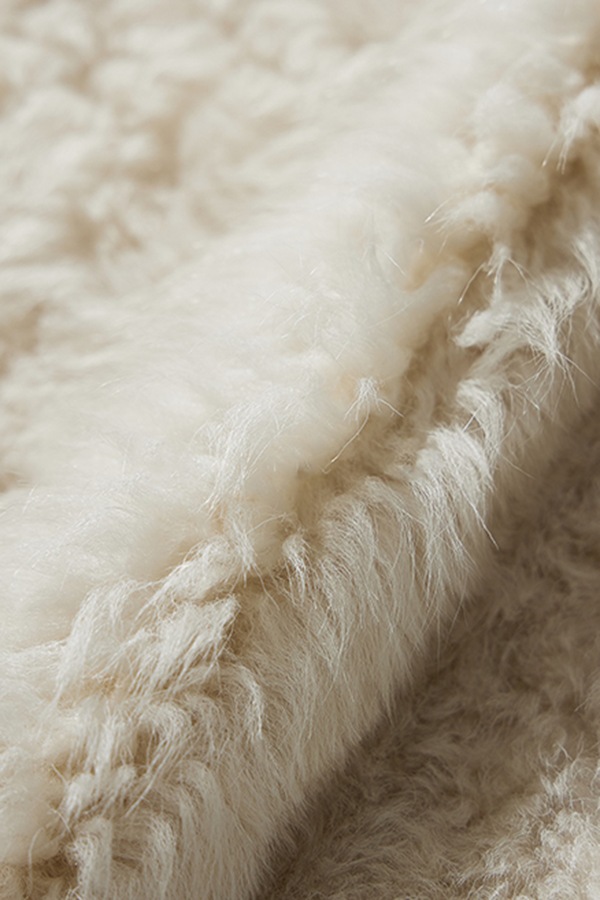 Crewneck Cropped Lambskin Lined  Coat toscana shearling coat Fibflx