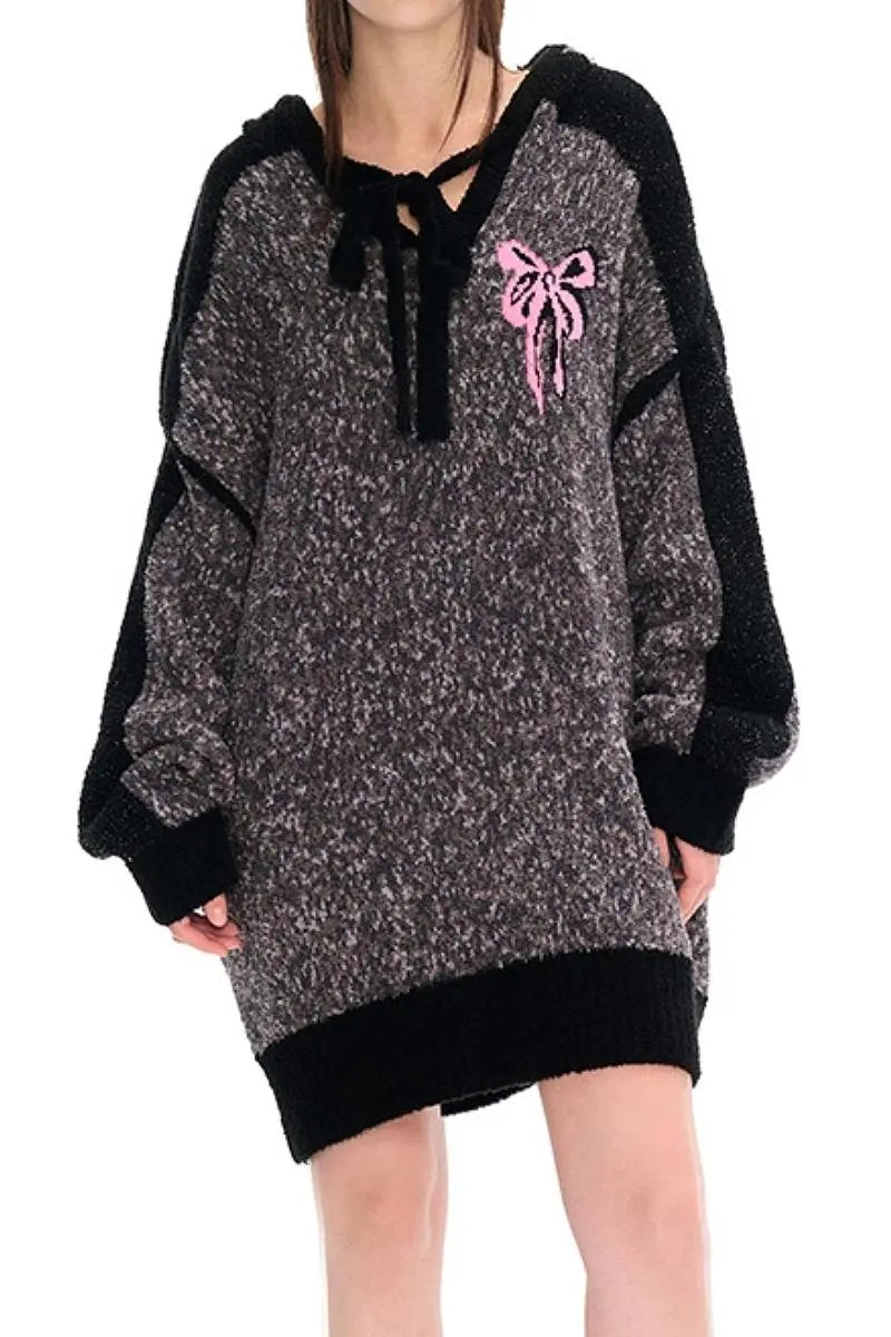 christmas pajama dresses Cute Pink Bow Hooded Dress M / Black / 100% Polyester Reiss - Black/Ivory Empire-line Whether its Christmas morning Color Main_Brown Shoe Size (UK):6.5