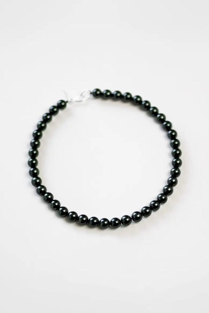 Elegant Silver Beaded Pearl Choker Fibflx