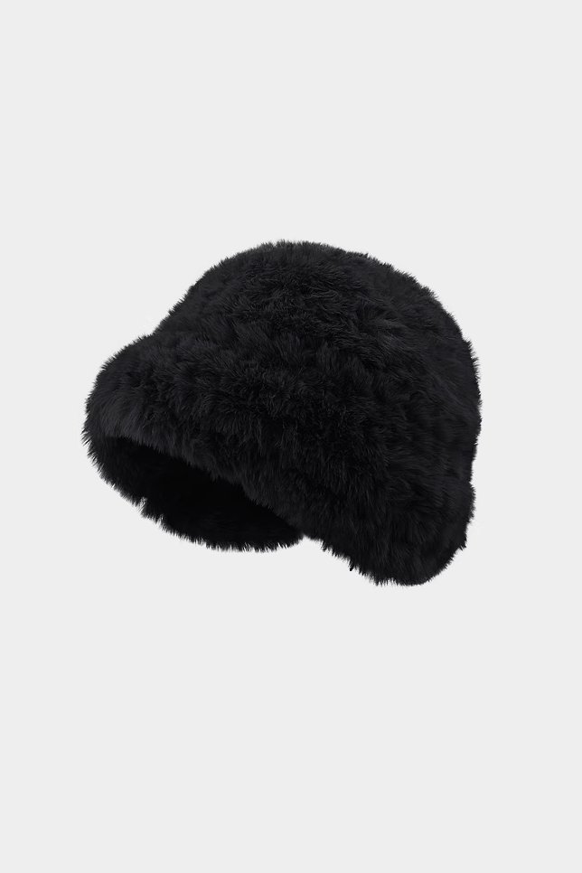 	Fluffy Rabbit Fur Hat