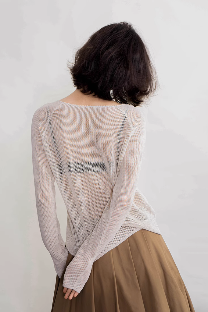 Fibflx Women's French Chic Versatile Crochet Cardigan