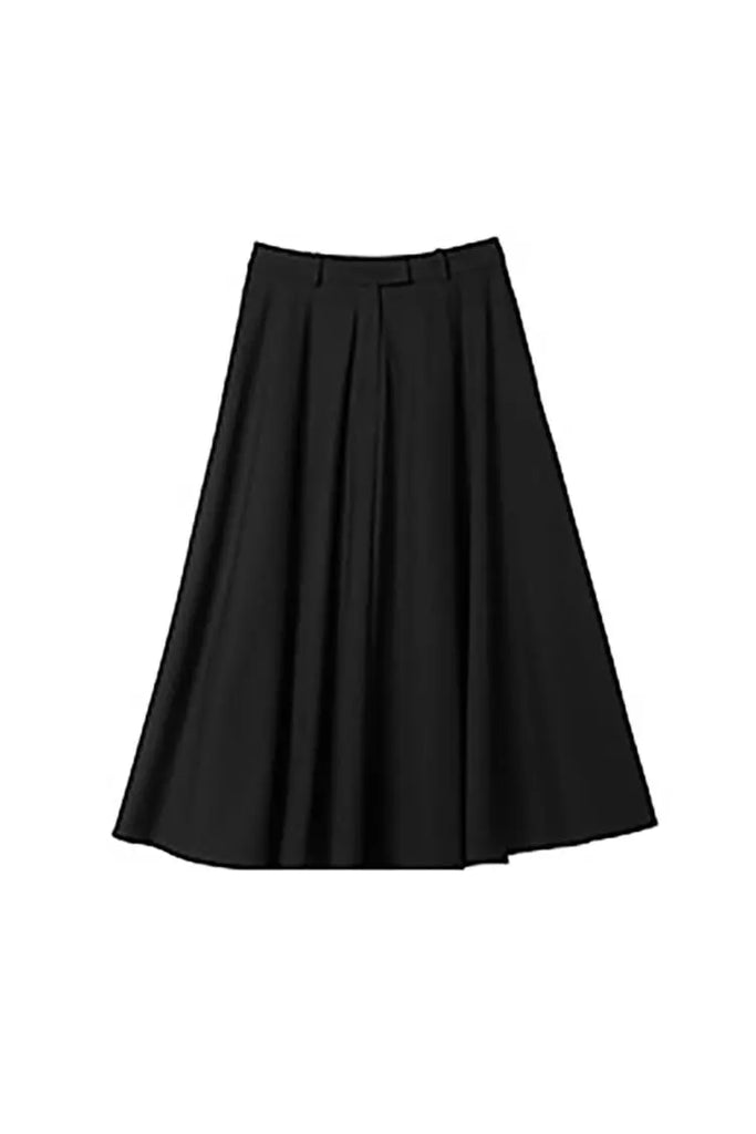 Fibflx Women's French Style Wool Flared Skirt