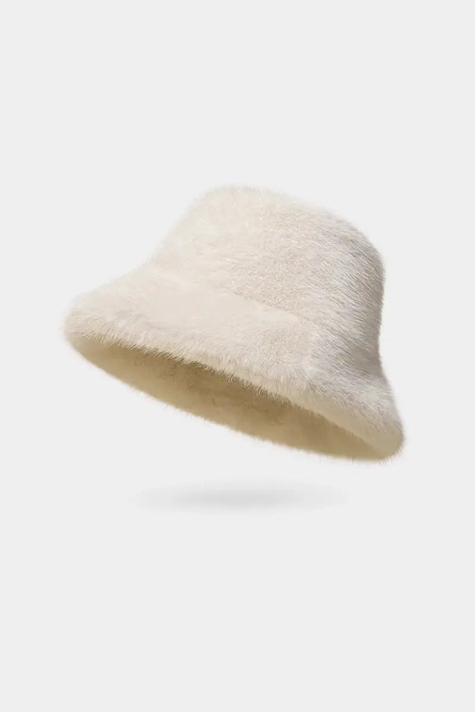 Fibflx Women's Fuzzy Faux Mink Fur Bucket Hat
