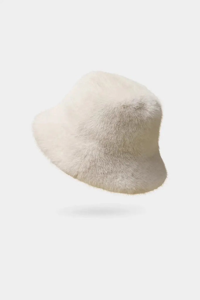 Fibflx Women's Fuzzy Faux Mink Fur Bucket Hat