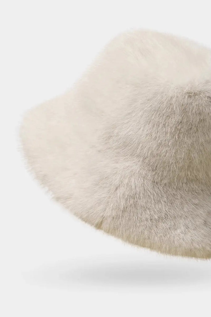 Fibflx Women's Fuzzy Faux Mink Fur Bucket Hat