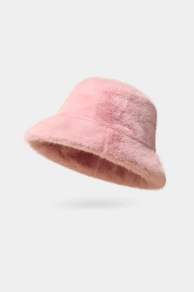 Fibflx Women's Fuzzy Faux Mink Fur Bucket Hat