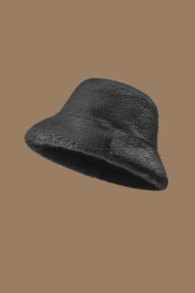 Fibflx Women's Fuzzy Faux Mink Fur Bucket Hat