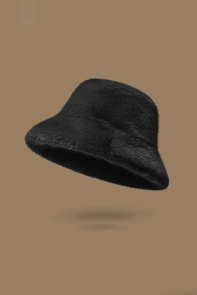 Fibflx Women's Fuzzy Faux Mink Fur Bucket Hat