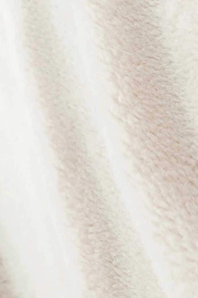 Fibflx Women's Genuine Long Teddy Coat with Lapel Collar