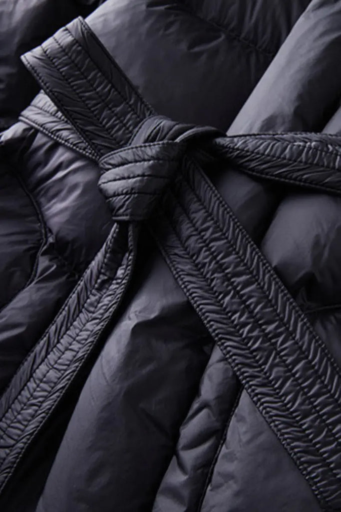 Fibflx Women's Green Down Puffer Jacket with Hood