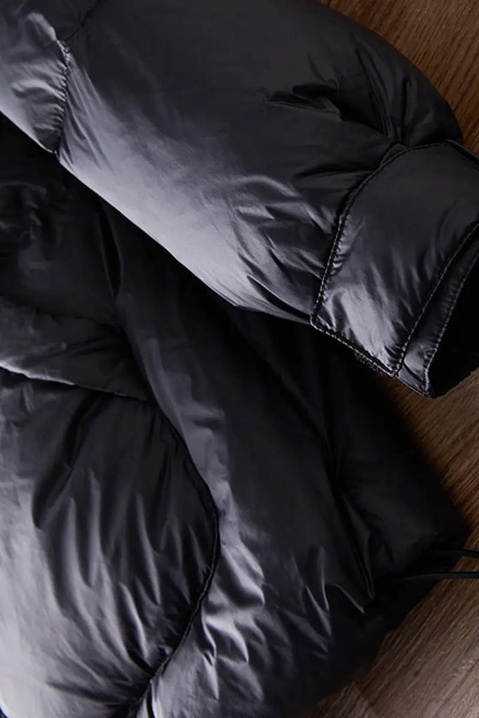 Fibflx Women's Green Down Puffer Jacket with Hood