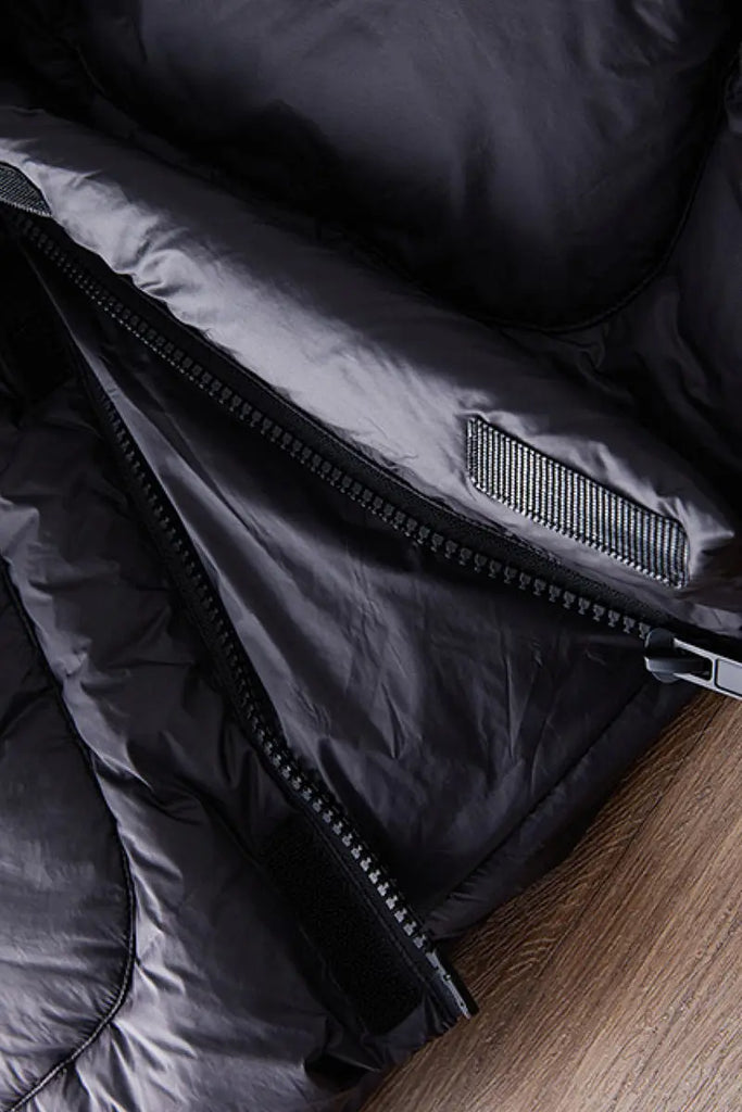 Fibflx Women's Green Down Puffer Jacket with Hood