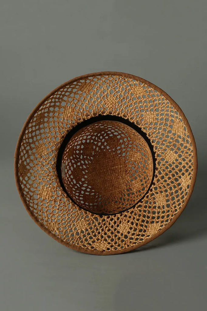 Handwoven Pearl Embellished Straw Sun Hat  Fibflx