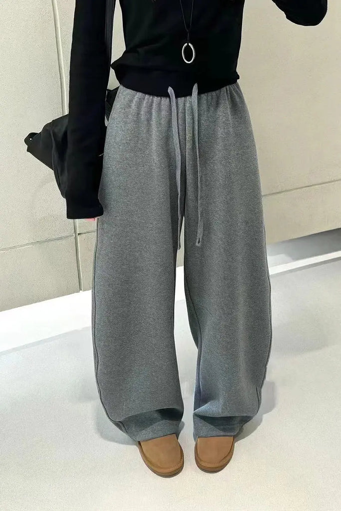 Heavyweight Low-Rise Wide-Leg Double Waist Sweatpants Fibflx