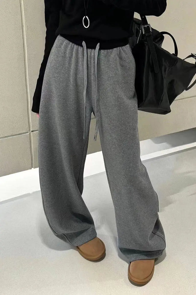 Heavyweight Low-Rise Wide-Leg Double Waist Sweatpants Fibflx