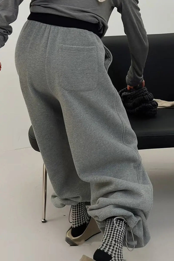 Heavyweight Low-Rise Wide-Leg Double Waist Sweatpants Fibflx