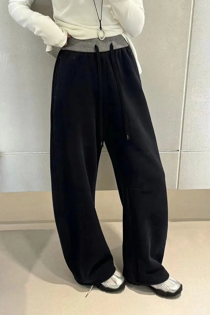 Heavyweight Low-Rise Wide-Leg Double Waist Sweatpants Fibflx