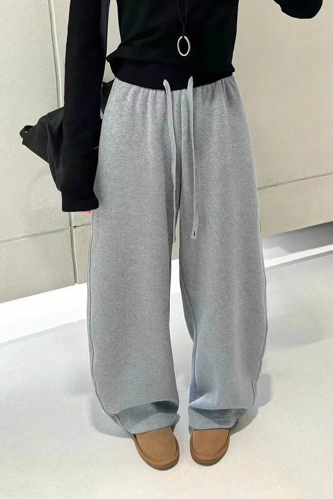 Heavyweight Low-Rise Wide-Leg Double Waist Sweatpants Fibflx
