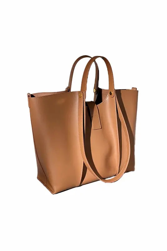 Leather Tote Shoulder Bag - Fibflx