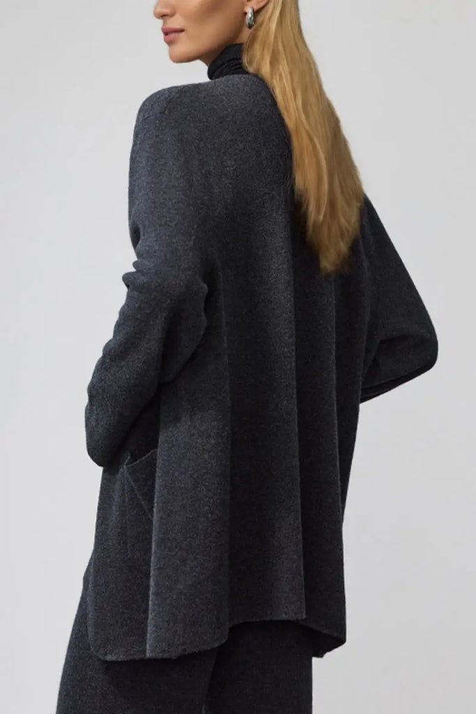 Fibflx Women's Lightweight Boiled Wool Coatigan Sweater with One Button