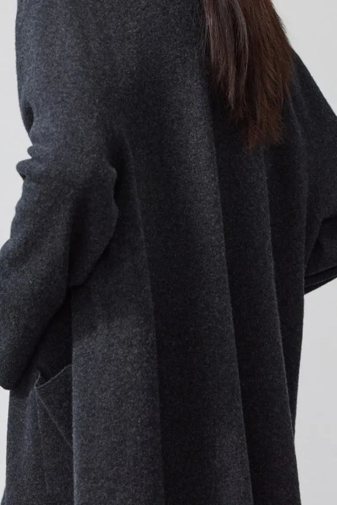 Fibflx Women's Lightweight Boiled Wool Coatigan Sweater with One Button