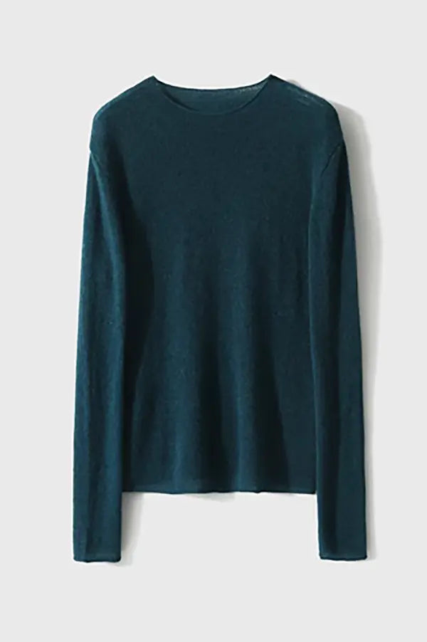 Lightweight Cashmere Crew Neck Sweater L / Silver Blueberry / 100% Cashmere Fibflx