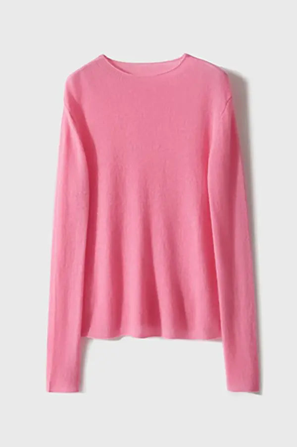 Lightweight Cashmere Crew Neck Sweater L / Teaberry Pink / 100% Cashmere Fibflx