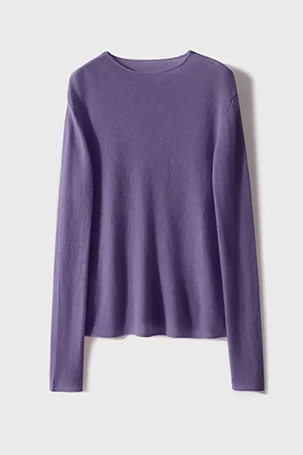 Lightweight Cashmere Crew Neck Sweater L / Charmed Purple / 100% Cashmere Fibflx