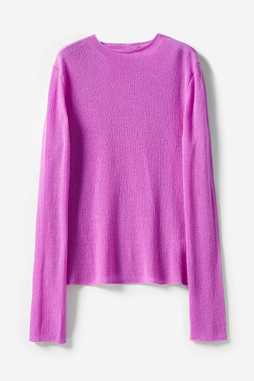 Lightweight Cashmere Crew Neck Sweater L / Plum Purple / 100% Cashmere Fibflx