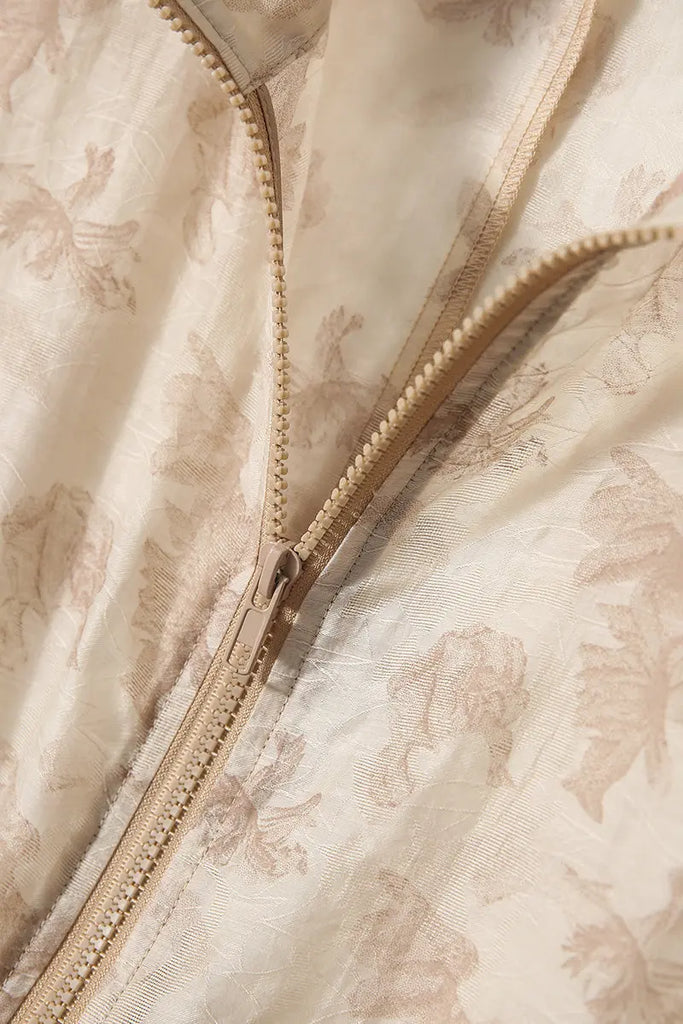 Lightweight Sheer Jacquard Bomber Jacket in Tencel Fibflx