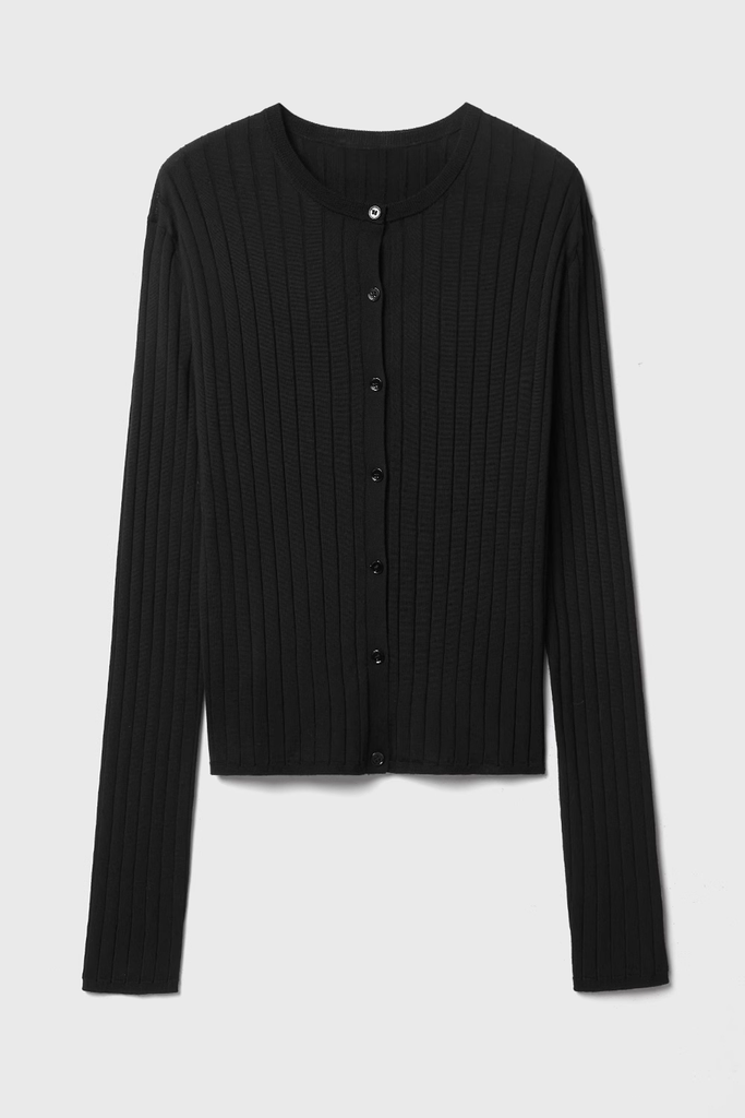 Long Sleeve Wool Cardigan Sweater - Fibflx