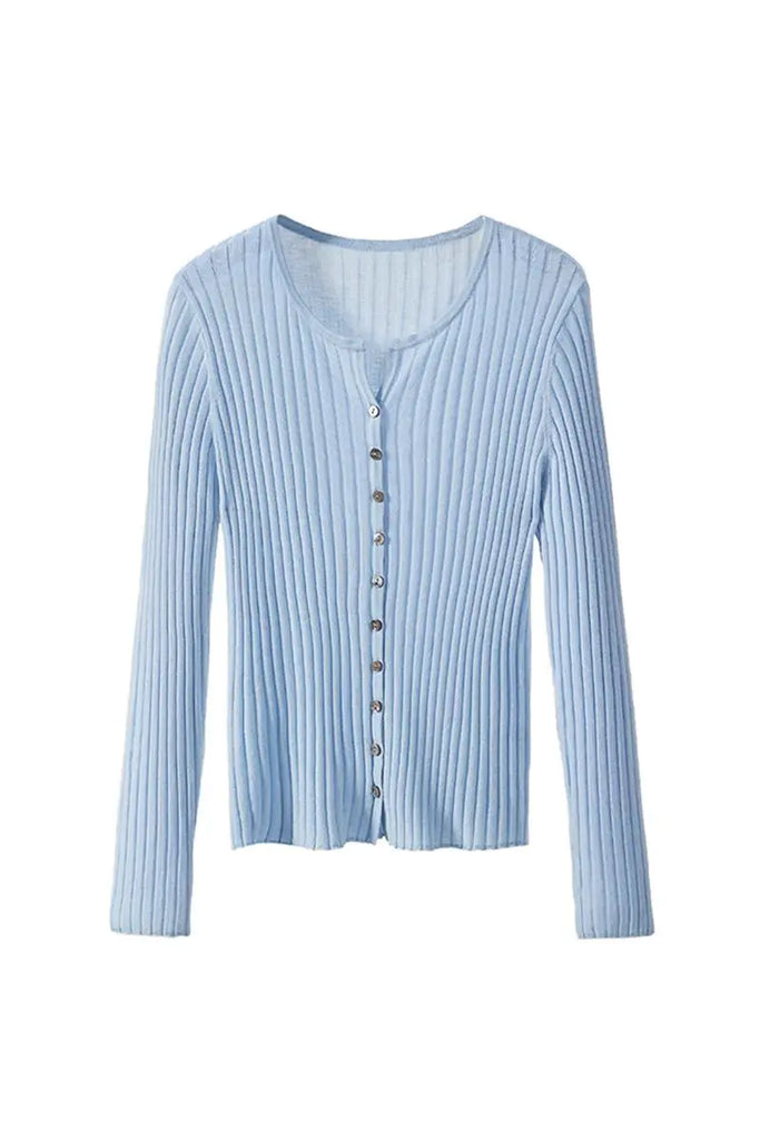 Long Sleeve Wool Cardigan Sweater Fibflx