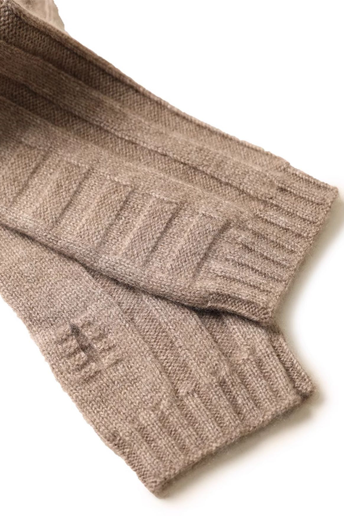 Fibflx Women's Long-cuff 100 Cashmere Knit Fingerless Gloves