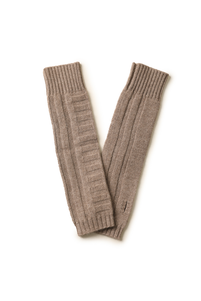 Fibflx Women's Long-cuff 100 Cashmere Knit Fingerless Gloves