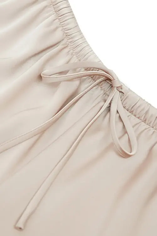 Fibflx Women's Loose Fit High Waist Wide Leg Silk Pants