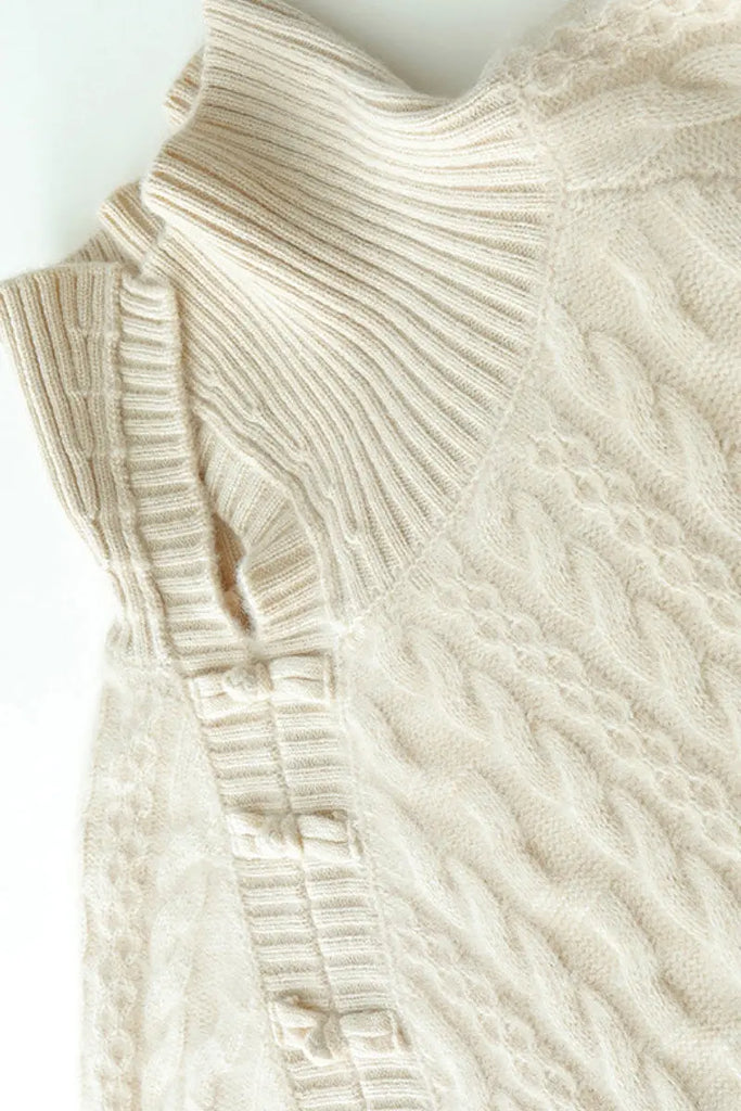 Fibflx Women's Luxe 100 Cashmere Pullover Sweater with Asymmetrical Collar