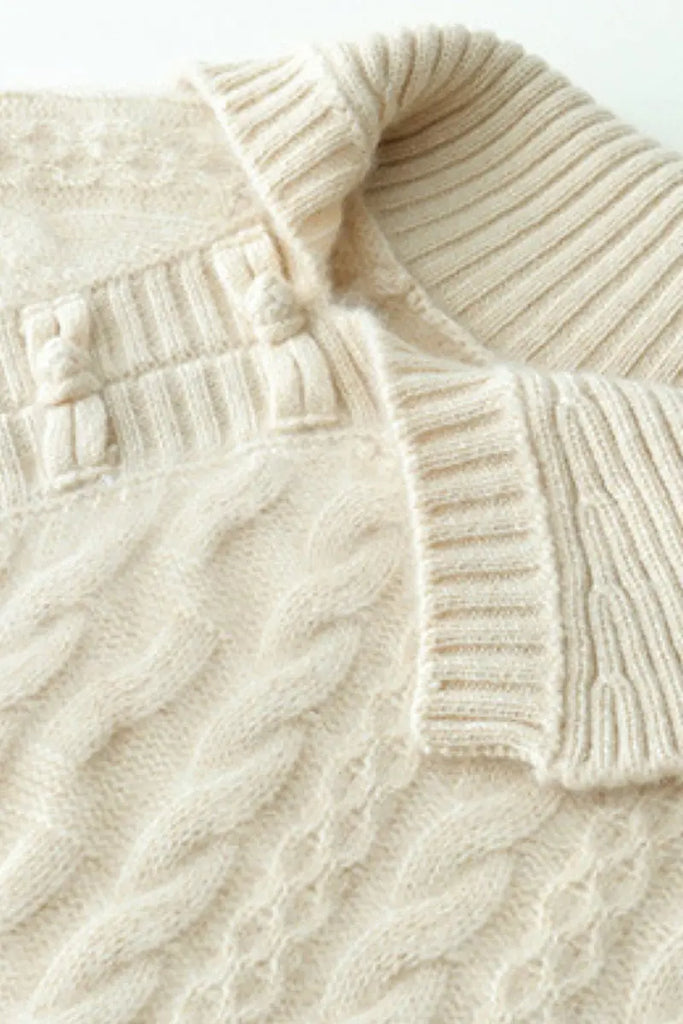 Fibflx Women's Luxe 100 Cashmere Pullover Sweater with Asymmetrical Collar