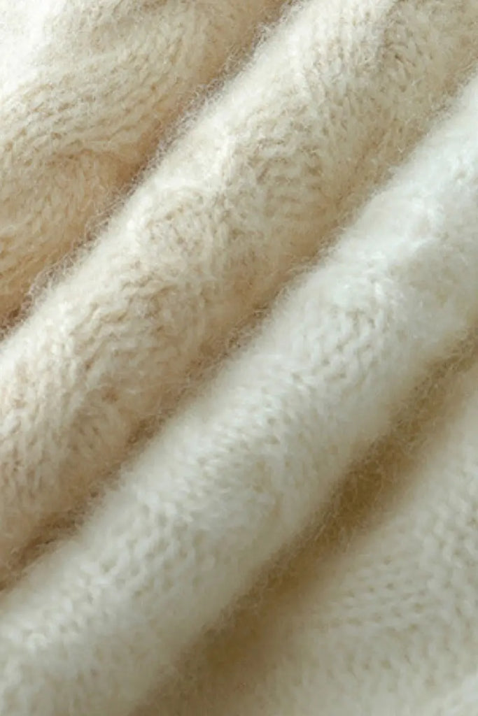 Fibflx Women's Luxe 100 Cashmere Pullover Sweater with Asymmetrical Collar